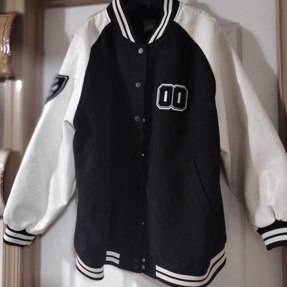Wild Fable Black and White Varsity Jacket